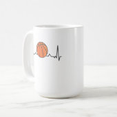 Basketball Heartbeat Sportgeschenke Kaffeetasse (Vorderseite Links)
