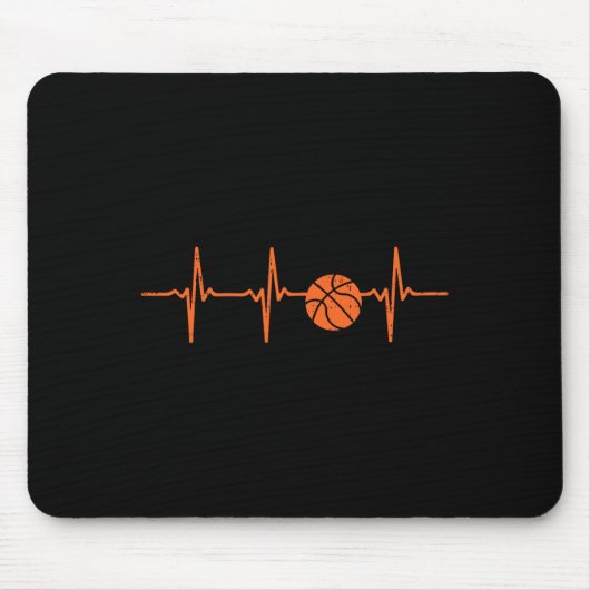 Basketball Heartbeat Trainerteam Baller Men Men Mousepad (Vorne)