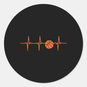 Basketball Heartbeat Trainerteam Baller Men Men Runder Aufkleber