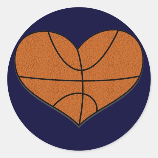 Basketball-Heftsticker Runder Aufkleber (Vorderseite)