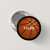 Basketball, Heimwerker-Name in Weiß, Schwarz Button (Vorne & Hinten)