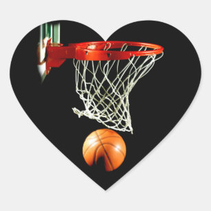 Basketball Herz-Aufkleber