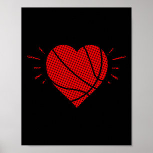Basketball Herz Liebe Valentinstag Sportspieler Poster
