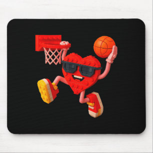 Basketball Herz Valentinstag Building Brick Junge Mousepad