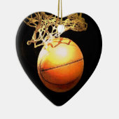 Basketball Herz Weihnachtsdekoration Keramikornament (Rechts)