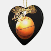 Basketball Herz Weihnachtsdekoration Keramikornament (Links)