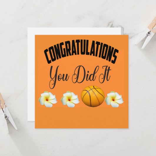 Basketball Herzlichen Glückwunsch, dass Sie es gem Karte (Vorderseite/Rückseite Beispiel)