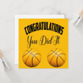 Basketball Herzlichen Glückwunsch, dass Sie es get Karte (Vorderseite/Rückseite Beispiel)