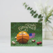 Basketball Herzlichen Glückwunsch zur Flagge Ameri Postkarte (Stehend Vorderseite)