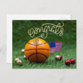 Basketball Herzlichen Glückwunsch zur Flagge Ameri Postkarte (Vorne/Hinten)
