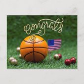 Basketball Herzlichen Glückwunsch zur Flagge Ameri Postkarte (Vorderseite)