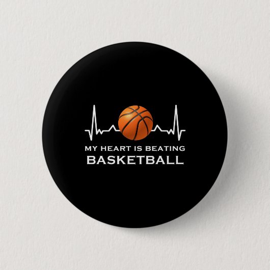 Basketball-Herzschlag 10 Button (Vorderseite)
