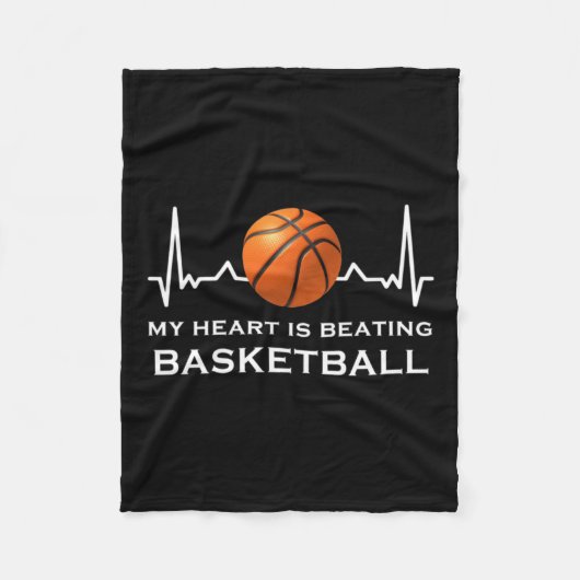 Basketball-Herzschlag 10 Fleecedecke (Vorderseite)