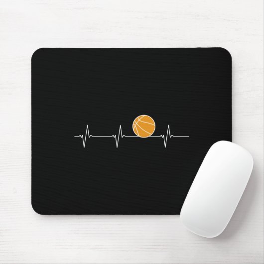 Basketball Herzschlag - Ball Ecg Puls für Lüfter Mousepad (Mit Mouse)