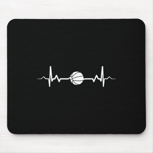 Basketball Herzschlag Geschenkidee 1 Mousepad (Vorne)