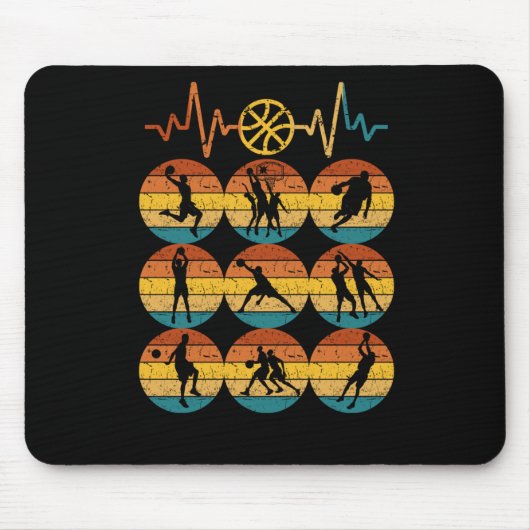 Basketball Herzschlag Mousepad (Vorne)