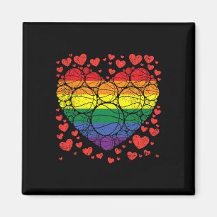 Basketball Herzstück Gay Retro Flag LGBT-Q Playa Magnet