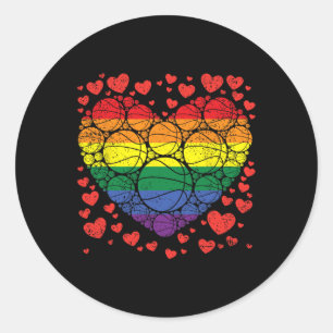 Basketball Herzstück Gay Retro Flag LGBT-Q Playa Runder Aufkleber