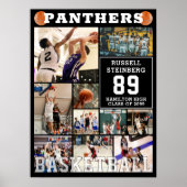 Basketball High School Senior Night Photo Collage Poster (Vorne)