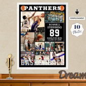 Basketball High School Senior Night Photo Collage Poster