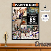 Basketball High School Senior Night Photo Collage Poster