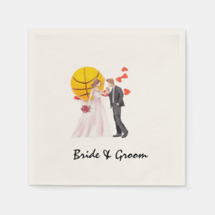 Basketball Hochzeit mit Liebe Rote Herzen Serviette