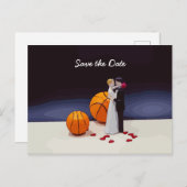 Basketball Hochzeit Sichern Sie das Datum mit Brau Postkarte (Vorne/Hinten)