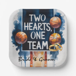 Basketball Hochzeitthema Pappteller