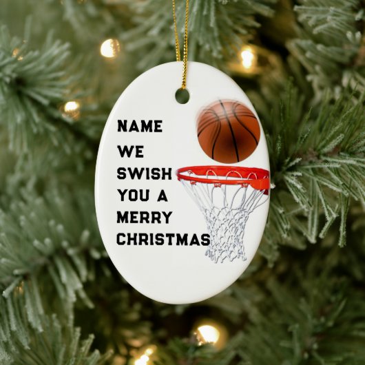 Basketball Holiday Geschenk Keramikornament (Baum)