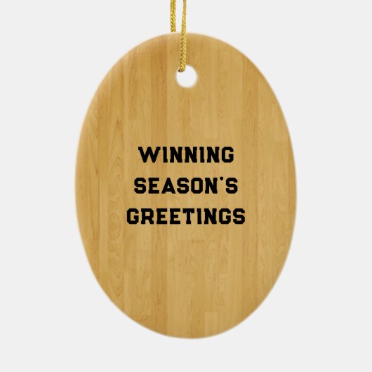 Basketball Holiday Geschenk Keramikornament (Hinten)