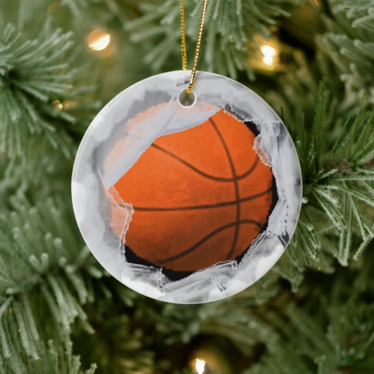 Basketball Holiday Keepake Keramik Ornament (Baum)