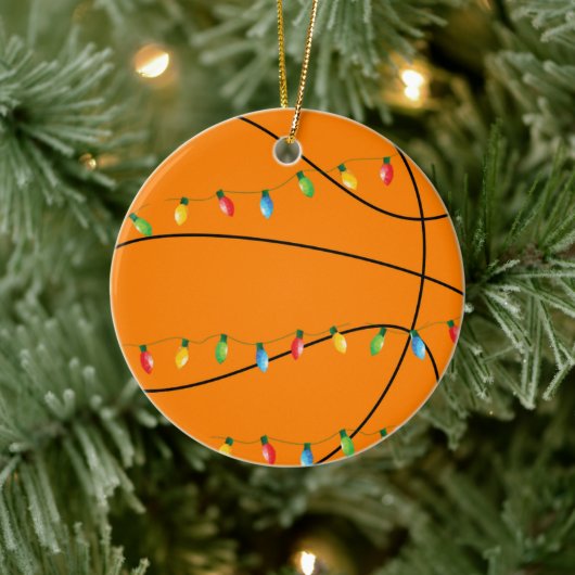 Basketball Holiday Ornament mit Lichtern (Baum)