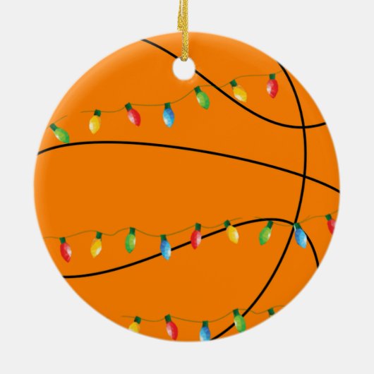 Basketball Holiday Ornament mit Lichtern (Hinten)