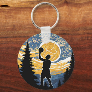 Basketball, Hommage im van Gogh-Stil Schlüsselanhänger