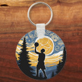 Basketball, Hommage im van Gogh-Stil Schlüsselanhänger (Vorderseite)