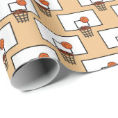 Basketball Hoop Muster Geschenkpapier (Rolleneckpunkt)