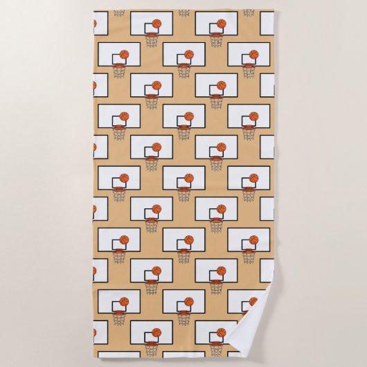 Basketball Hoop Muster Strandtuch (Vorderseite)