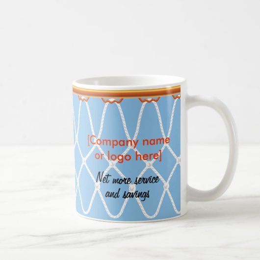 Basketball Hoop Net_blue_corporate promo Kaffeetasse (Rechts)