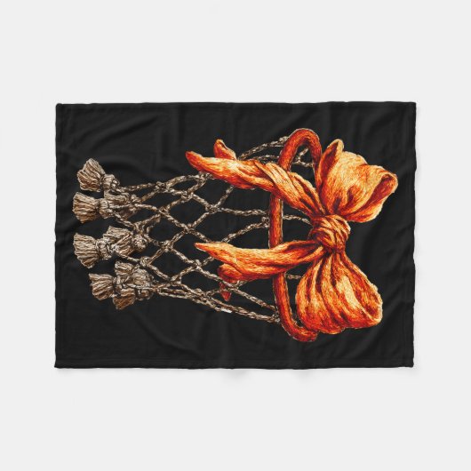 Basketball Hoop Net Coquette Bow Basketball Player Fleecedecke (Vorderseite (Horizontal))