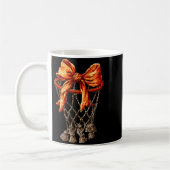 Basketball Hoop Net Coquette Bow Basketball Player Kaffeetasse (Links)