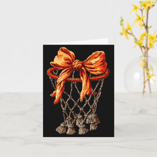 Basketball Hoop Net Coquette Bow Basketball Player Karte (Gelbe Blume)