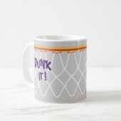 Basketball Hoop Net_Dunk it!_on grau Kaffeetasse (Vorderseite Links)
