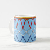 Basketball Hoop Net_red white blue_on hellblau Kaffeetasse (Vorderseite Links)