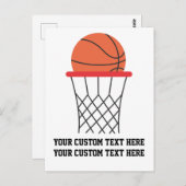 Basketball Hoop Personalisiert Postkarte (Vorne/Hinten)