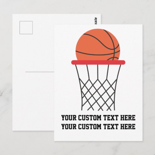 Basketball Hoop Personalisiert Postkarte (Vorne/Hinten)