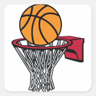 Basketball Hoop Quadratischer Aufkleber