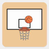 Basketball Hoop Quadratischer Aufkleber (Vorderseite)