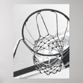 Basketball Hoop Schwarzweiß Minimalistisches Foto Poster (Vorne)