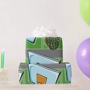 Basketball Hoop Sportuntergrund und Netz Geschenkpapier