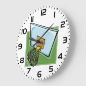 Basketball Hoop Sportuntergrund und Netz Große Wanduhr (Winkel)